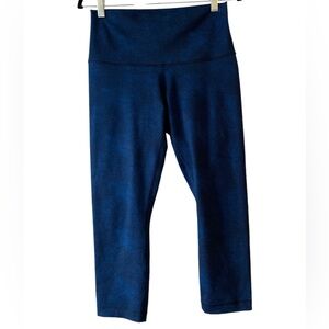 Lululemon Wunder Under Crop II (Roll Down) Sashico Cross Inkwell Rugged Blue